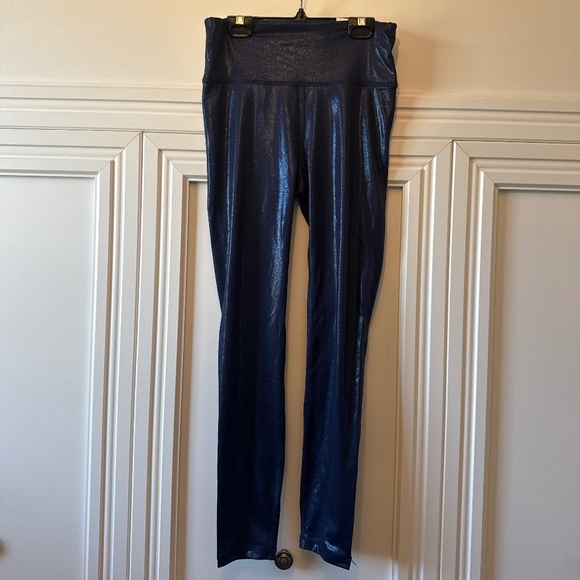 Shine Fabric, Foil Print Faux Leather Leggings - Picture 1 of 3